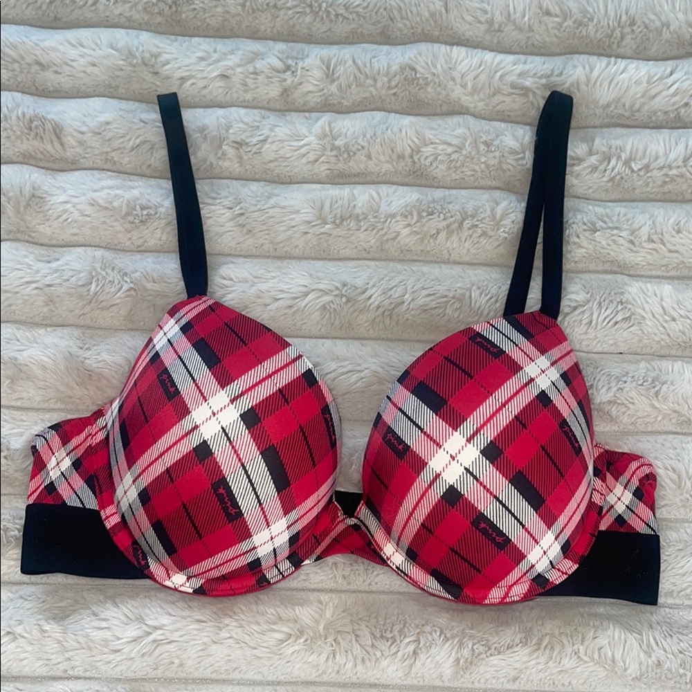 Victoria Secret Plaid Red and Black Women's Bra